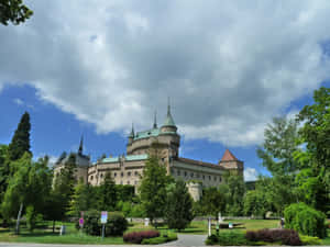 Trees And Greenery Around Bojnice Castle Wallpaper