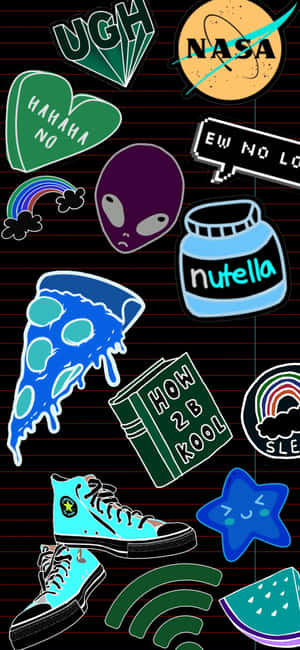 Trendy School Stickers Aesthetic Wallpaper