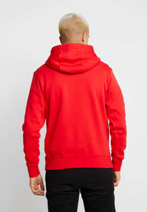 Trendy Unisex Red Hoodie Wallpaper