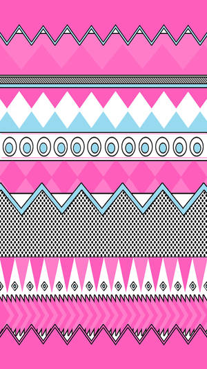 Tribal Pattern Pink Art Wallpaper