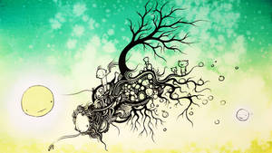 Tribal Tree Digital Art Drawing Wallpaper