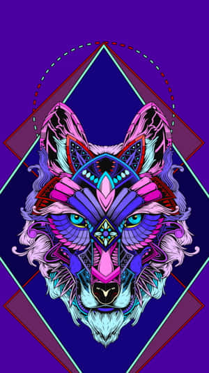 Tribal Wolf Art In A Majestic Roar Wallpaper