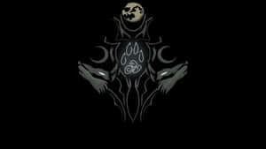 Tribal Wolf Glowing In The Moonlight Wallpaper