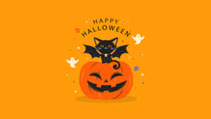 Trick-or-treat, Spooky Cat In Costume Ready For Halloween Wallpaper