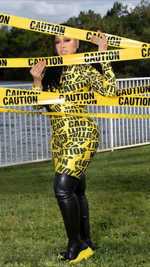 Trina Caution Tape Outfit Wallpaper
