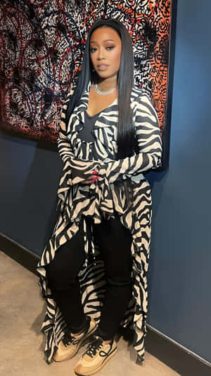 Trina Stylish Zebra Print Outfit Wallpaper