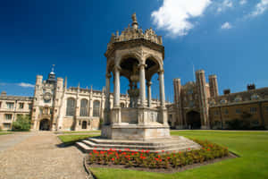 Trinity College Cambridge University Under Blue Sky Wallpaper