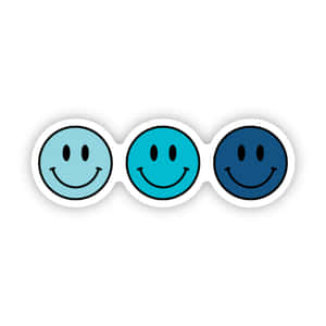 Triple Smiley Faces Blue Shades Wallpaper