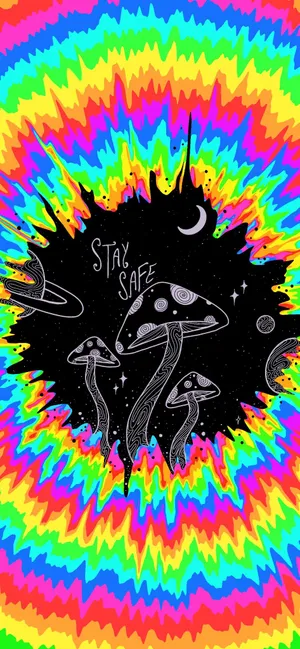 Trippy Phone Mushrooms Wallpaper