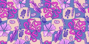 Trippy_ Purple_ Floral_ Pattern.jpg Wallpaper