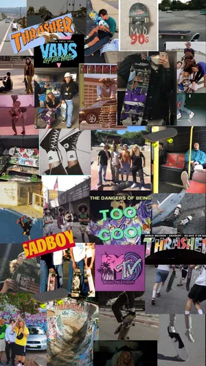 Trippy Skater Aesthetic Collage Wallpaper