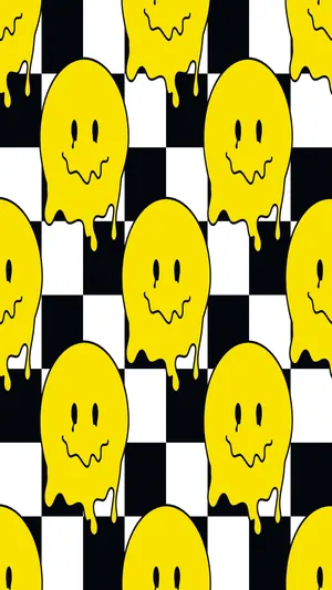 Trippy_ Smiley_ Face_ Pattern Wallpaper