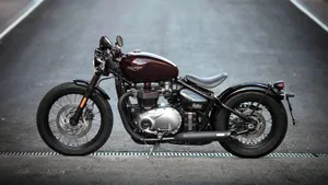 Triumph Bonneville Bobber Maroon Customized Wallpaper