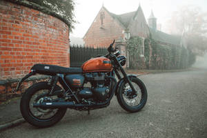 Triumph Bonneville Factory Custom Orange Wallpaper