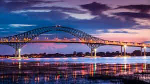 Trois Rivieres Bridge Twilight Reflection Wallpaper