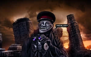 Troll Face Meme Laptop Apocalyptic Wallpaper