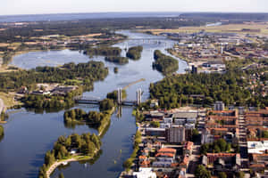 Trollhattan Aerial View Sweden Wallpaper