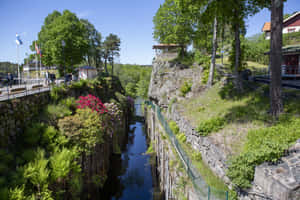 Trollhattan Canal Lock Sunny Day Wallpaper