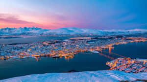 Tromso Norway Winter Sunset Wallpaper