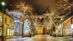 Trondheim Norway Winter Night Lights Wallpaper