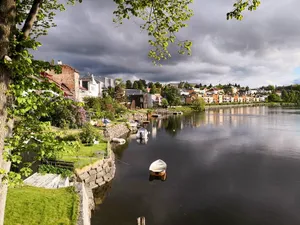 Trondheim Riverside View Norway Wallpaper