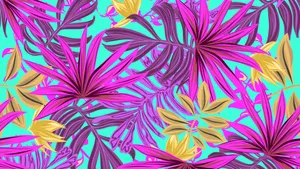 Tropical Aesthetic Pink Leaves Wallpaper