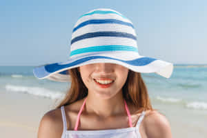 Tropical Beach Hat On Sunlounger Wallpaper