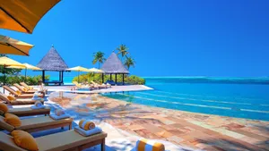 Tropical Beach Resort: Paradise Awaits Wallpaper