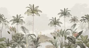 Tropical_ Forest_ Mural_ Wallpaper Wallpaper