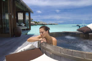 Tropical Hot Tub Relaxation Wallpaper