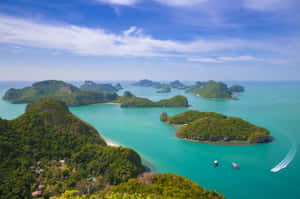 Tropical Island Archipelago Aerial View Wallpaper