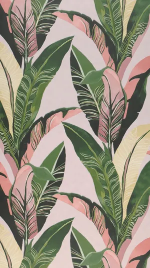 Tropical Jungle Leaf Print Wallpaper