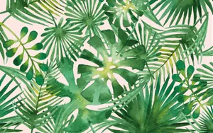 Tropical Leaves Wallpaper By Sarah Saunders Wallpaper