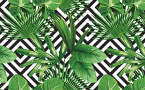 Tropical Palm Frond Pattern Wallpaper