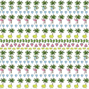 Tropical_ Pattern_with_ Flamingos_and_ Palms Wallpaper