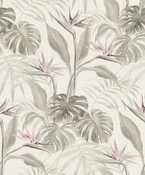 Tropical Plants Black And White Wallpaper