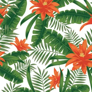 Tropical Plants Orange Lilies Wallpaper