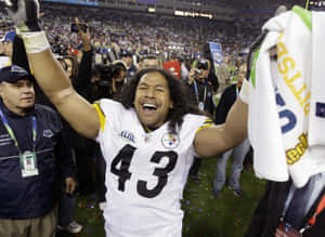 Troy Polamalu, Nfl Star And Super Bowl Xliii Champion With The Pittsburgh Steelers Wallpaper