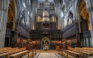 Truro Cathedral Interior Organand Choir Stalls Wallpaper