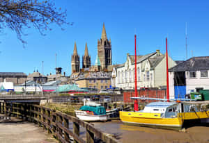 Truro Cathedraland River Fal Wallpaper
