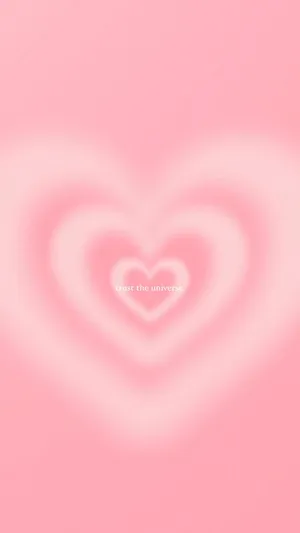 Trust The Universe Pink Heart Background Wallpaper