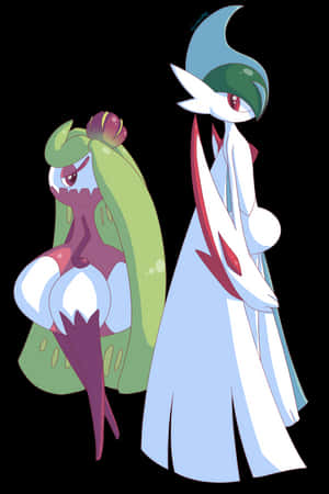 Tsareenaand Gallade Pokemon Artwork Wallpaper