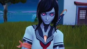 Tsuki Fortnite Intense Gaze Wallpaper