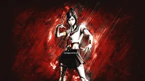 Tsuki Fortnite Red Poster Wallpaper
