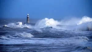 Tsunami Wave Crawling Towards The Shoreline Wallpaper