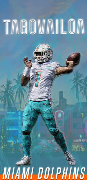 Tua Tagovailoa Focusing On The Play In A Miami Dolphins Game Wallpaper