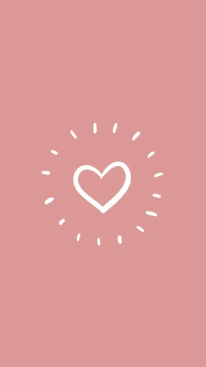 Tumblr Valentines Day Pink Minimalist Heart Wallpaper