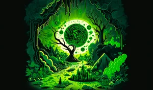 Tumultuous Neon Green Forest Wallpaper