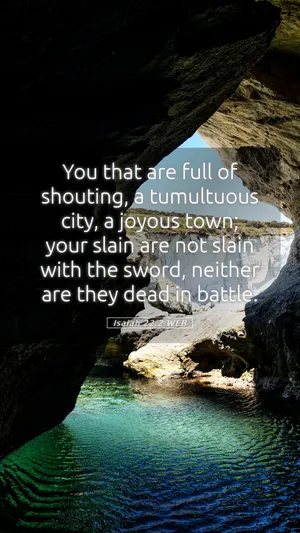 Tumultuous Quote From Book Of Isaiah Wallpaper