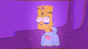 Tune In To An Out-of-this-world Experience With Bart Simpson Trippy! Wallpaper